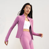 Nuls Fleece-Lined Yoga Jacket for Women - Slim Fit, High Neck Activewear