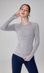 Seamless Slim Fit Women's Long Sleeve Yoga Top - Breathable Activewear for Fall/Winter