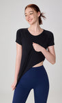 Seamless Slim Fit Yoga Top for Women - Breathable Waist-Cinching Activewear