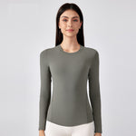 Second-Skin Fitted Long-Sleeve Yoga Top – Stretch, Sculpt, and Comfort for Pilates and Training