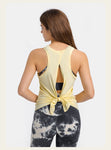 New Bow Back Loose Breathable Running Hoodie Bare Skin friendly Strap Tank Top