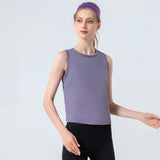 New Yoga Sports Tank Top Women's Round Neck Sleeveless Top Running Fitness Clothing