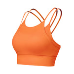 Strap Slimming Sports Bra Faux Two-piece for Women Anti-Shock for Running, Yoga, Fitness - Tank Top with Thin Straps