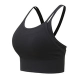 Strap Slimming Sports Bra Faux Two-piece for Women Anti-Shock for Running, Yoga, Fitness - Tank Top with Thin Straps