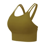 Strap Slimming Sports Bra Faux Two-piece for Women Anti-Shock for Running, Yoga, Fitness - Tank Top with Thin Straps