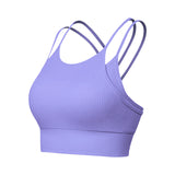 Strap Slimming Sports Bra Faux Two-piece for Women Anti-Shock for Running, Yoga, Fitness - Tank Top with Thin Straps