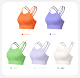 Strap Slimming Sports Bra Faux Two-piece for Women Anti-Shock for Running, Yoga, Fitness - Tank Top with Thin Straps