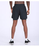 Mens Running 2 in 1 Shorts Workout Gym Training Yoga Sport Inner Compression Tight Perfomance Shorts with Phone Pocket