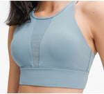 mesh center high impact O-neck fitness yoga bra