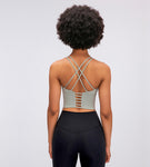 New back cross strap beauty fitness yoga bra top vest