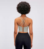 New back cross strap beauty fitness yoga bra top vest