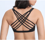 Straps cross back sexy yoga vest top bra for fitness wear