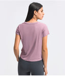 Women's short sleeve fold design T-shirt