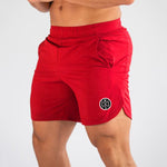 Men's Solid Gym Shorts Bodybuilding Running Training Jogging Short Pants with Pocket
