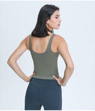 Yoga vest shockproof gathered thread outer wear sports underwear tank top