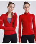 Women's New arrival yoga jacket plus size with zipper and pocket sports top coat