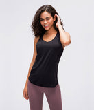 Lady's workout t-shirt casual yoga tank top