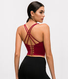 New back cross strap beauty fitness yoga bra top vest