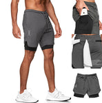 Mens 2 in 1 Running Shorts with Pocket & Towel Loop