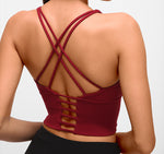 New back cross strap beauty fitness yoga bra top vest