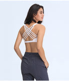 Straps cross back sexy yoga vest top bra for fitness wear