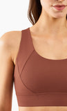 New arrival high impact sports bra with hooks back cross padded yoga bra