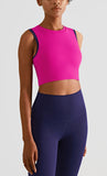 Seamless High-Neck Yoga Vest Sports Bra Waist Trimmer Fitness Wear Top