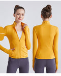 Women's New arrival yoga jacket plus size with zipper and pocket sports top coat