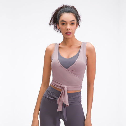 Fashion  Workout tight Yoga Crop Top Gym Vest with strap