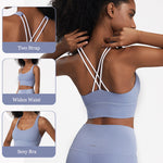 Strappy Criss Cross Back  Sports Bras Crop Tank Yoga Top