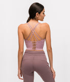 New back cross strap beauty fitness yoga bra top vest