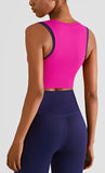 Seamless High-Neck Yoga Vest Sports Bra Waist Trimmer Fitness Wear Top