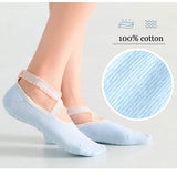 Lace Cross Strap Yoga Socks(3 pairs,random color)