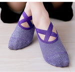 Silver Wire Cross Strap Yoga Socks(3 Pairs,Random Color)