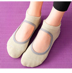 Pilates Non-slip Hole Instep Yoga Socks(3 Pairs,random colors)
