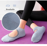 Pilates Non-slip Hole Instep Yoga Socks(3 Pairs,random colors)