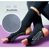 Half Finger Non-slip Knee-high Yoga socks(3 Pairs,random colors)