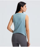 Women Sport Yoga Top Thin Fitness Sleeveless  Quick Dry Vests Loose Running T-Shirt