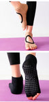 Five Half  Finger Non-slip Hole Instep Yoga Socks(3 Pairs,Random colors)