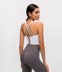 New back cross strap beauty fitness yoga bra top vest