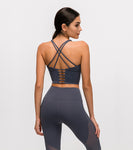 New back cross strap beauty fitness yoga bra top vest