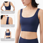 High Impact Two Layers Sports Bra Cropped Workout Yoga Top