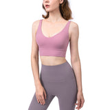 Sexy V Neck Sports Top High Support Yoga Bra