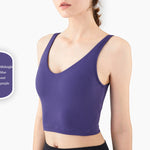 Sexy V Neck Moving Comfort Sports Bra Cropped Workout Top Yoga Vest