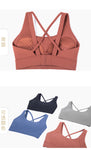 New arrival high impact sports bra with hooks back cross padded yoga bra