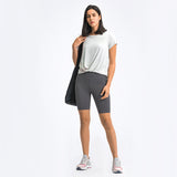 Women's short sleeve fold design T-shirt