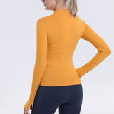 Womens Tops Long Sleeve Half-Zip Thumb Hole Outdoor Performance Workout Shirt