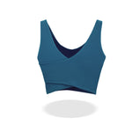 V-Neck High Support Soft Built-in Sports Bras for Fitness Bra with Removable Pads