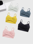 Women's Light Support Plunge Yoga Sports Bra Crop Tank Tops