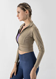 Women's Slim Fit Yoga Workout Jacket Full Zip Running Lightweight Outerwear